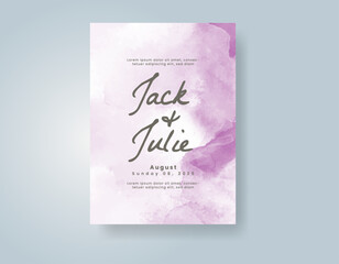 Wedding invitation with abstract watercolor background
