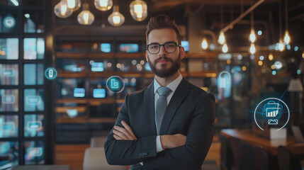 Fototapeta premium technical customer support modern digital system service on laptop, internet technology, global digital technology data network 