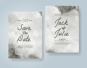 Wedding invitation with abstract watercolor background