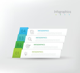 Infographic 4 options design elements for your business data. Vector Illustration.