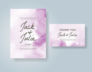 Wedding invitation with abstract watercolor background