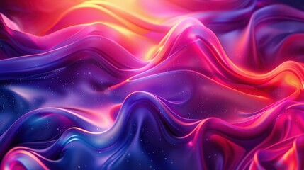 Obraz premium A colorful, flowing piece of fabric with a starry sky background