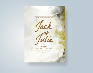 Wedding invitation with abstract watercolor background