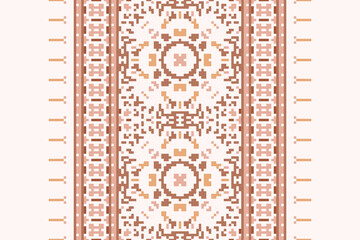 African Mexican pattern vector seamless. Abstract African art style seamless pattern. Hand drawn · Mexican flower traditional pattern background. Ethnic embroidery decoration ornament.