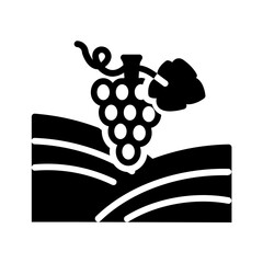 Vector solid black icon for Vineyards