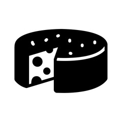 Vector solid black icon for Gouda cheese