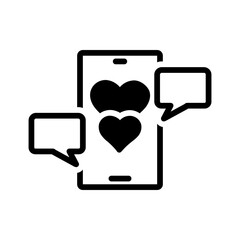 Vector solid black icon for Dating apps