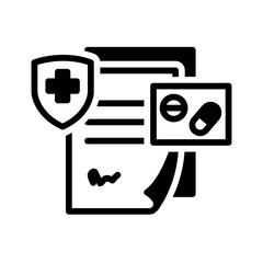 Vector solid black icon for Hospital signings