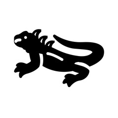 Vector solid black icon for Iguana