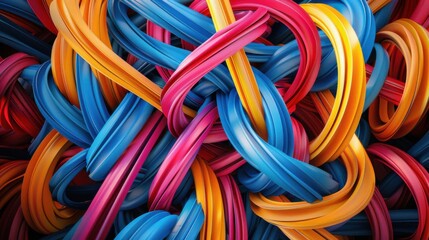 A colorful, twisted, and knotted piece of string