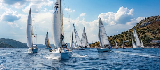 Obraz premium Sailing Race in the Greek Islands
