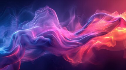 A colorful, swirling line of light with a purple and orange hue