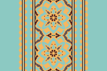 African Mexican pattern vector seamless. Abstract African art style seamless pattern. Hand drawn · Mexican flower traditional pattern background. Ethnic embroidery decoration ornament.