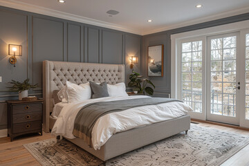 White and Gray Minimalistic Bedroom