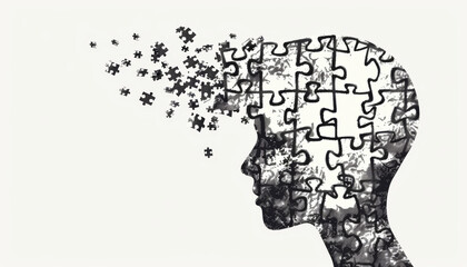 Human head profile and jigsaw puzzle cognitive psychology