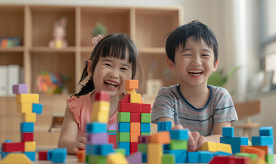 toddler or baby doing activities happily and having fun.