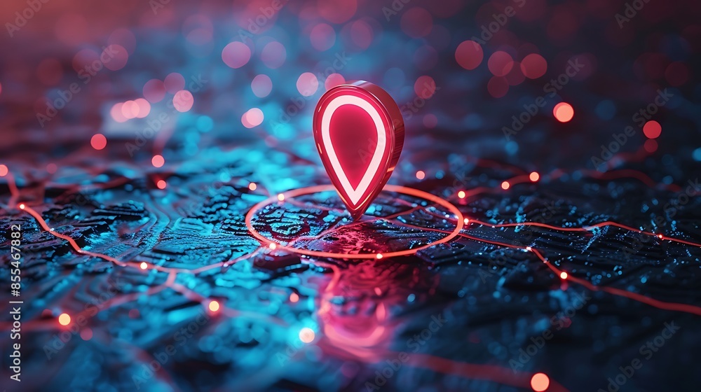 Poster gps location transfer abstract tech image