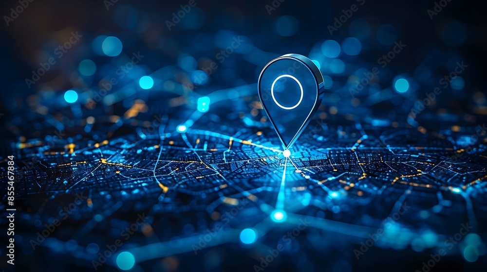 Poster gps location transfer abstract tech image