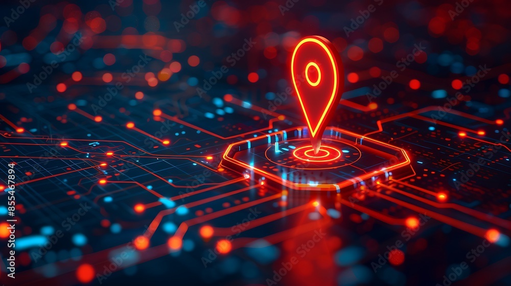 Poster gps location transfer abstract tech image