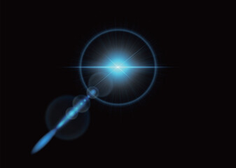 青い光のエフェクト素材