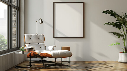 The Unfilled Canvas: A High-Definition Close-Up of an Empty Picture Frame in a Professional Office Environment, Symbolizing Unfilled Potential and Workspace Aesthetic