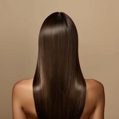 Fototapeta premium Studio shot of a woman's back with glossy hair, perfect for beauty and hair care visuals