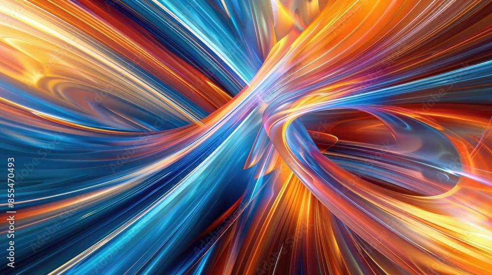 Poster vibrant abstract design with high-speed lines movement, evoking energy and dynamism in digital art f