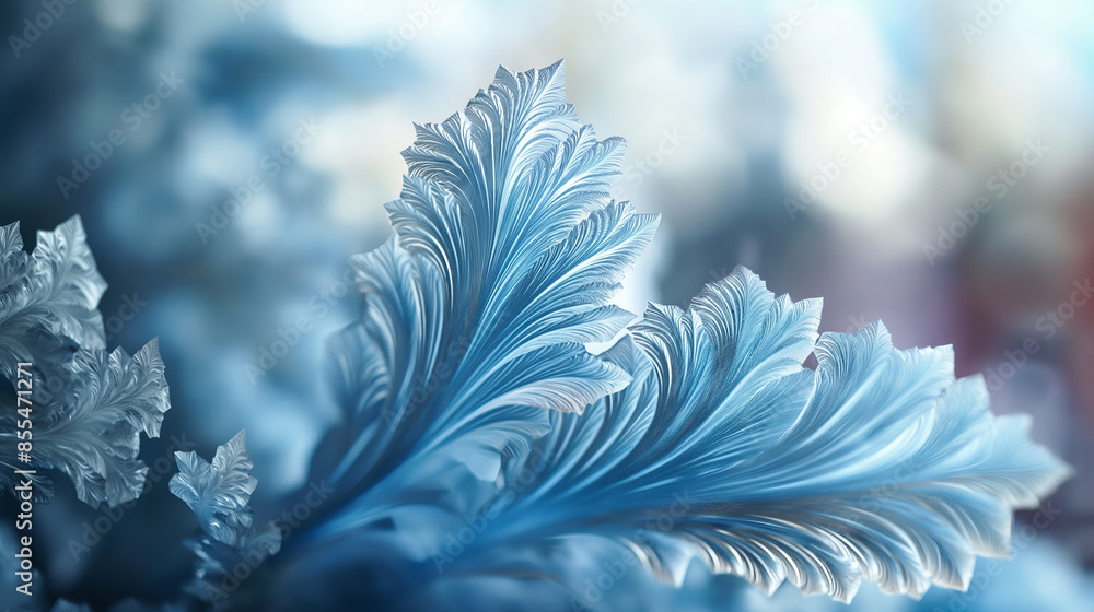 Poster ice crystal forming intricate and delicate frozen pattern
