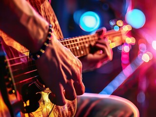 Obraz premium Vibrant Celebration of Labor Day with Live Music Performance and Colorful Lights in a Festive Atmosphere