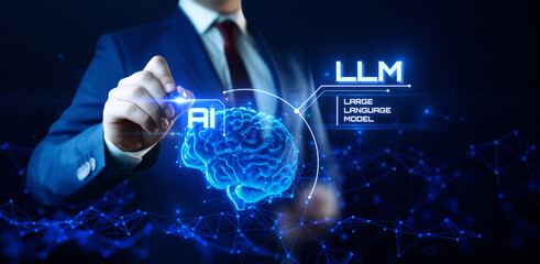 Large Language Models LLM and AI Artificial Intelligence Concept