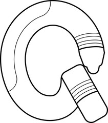Q Crayon Outline Doodle Alphabet