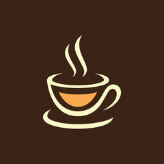 coffee cup classic logo design graphic vector