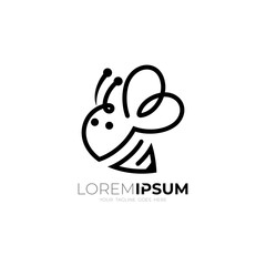 honey-producing animal logo with a cute appearance, black color