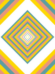 An abstract retro concentric diamond shape stripe pattern design element.