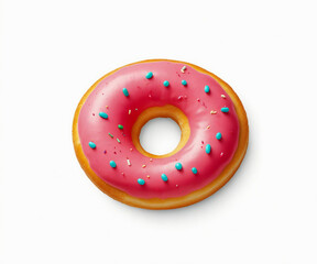 Doughnut Floaty top view lay flat , isolated on white background
