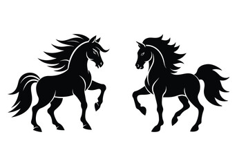 Supper powerfull Horse Silhouette art Vector Illustration bundle package.