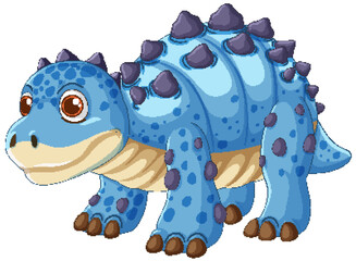Adorable blue dinosaur with spikes and spots © blueringmedia
