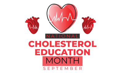 National Cholesterol Education month. background, banner, card, poster, template. Vector illustration.
