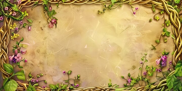 rapunzel themed page frame with the braids around 