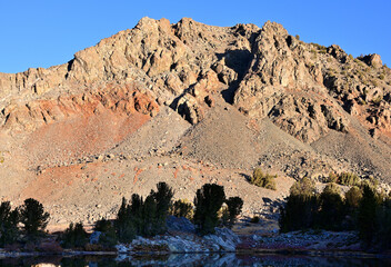 Morning light on Dunderberg Peak (12,374') in the Hoover Wilderness of California.
