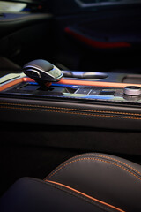 Macro shot of a car gear lever an essential auto part