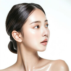 Obraz premium Beauty Asian women spa skin healthy on 100% isolate white background.