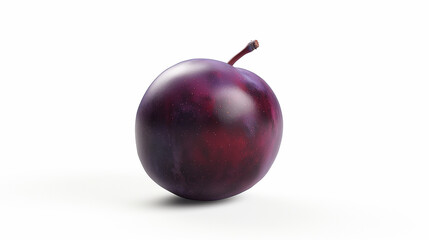Obraz premium A photorealistic closeup of a floating entire plum, against a pure white background