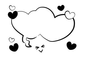 ダイスキ 吹き出し モノクロ 手描き風