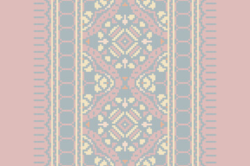 African Mexican pattern vector seamless. Abstract African art style seamless pattern. Hand drawn · Mexican flower traditional pattern background. Ethnic embroidery decoration ornament.