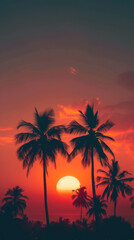 iPhone wallpaper sunset and palm trees