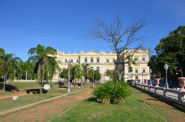 Obraz premium São Cristóvão Palace, served as the official residence for the Portuguese and Brazilian Imperial Family. Quinta da Boa Vista Municipal Park - Rio de Janeiro - Brazil.