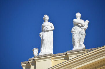 Obraz premium Architecture of the São Cristóvão Palace, it served as the official residence for the Portuguese and Brazilian Imperial Family. Quinta da Boa Vista Municipal Park - Rio de Janeiro - Brazil.