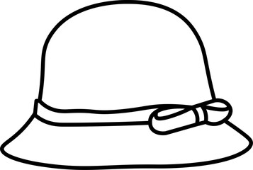 cloche hat illustration vector outline