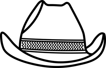 cowboy hat illustration vector outline